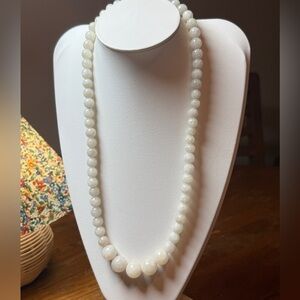 Exquisite white jade necklace jadeite sterling clasp.
